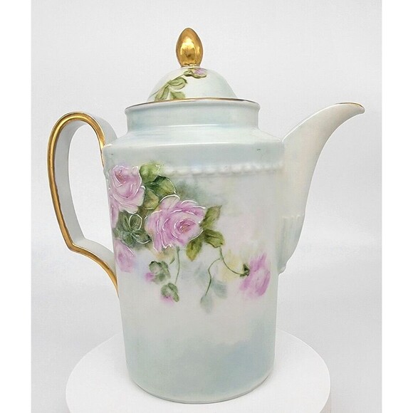 Furstenberg Porcelain Teapot Germany Floral Flower Design Gold Gilt Hand Painted - Picture 7 of 17
